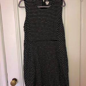 Black and white striped dress